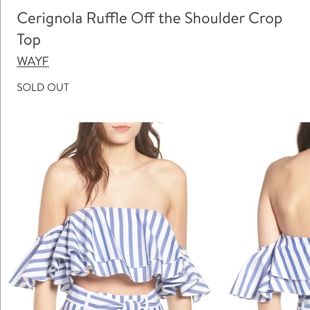 Wayf Cerignola blue striped crop top